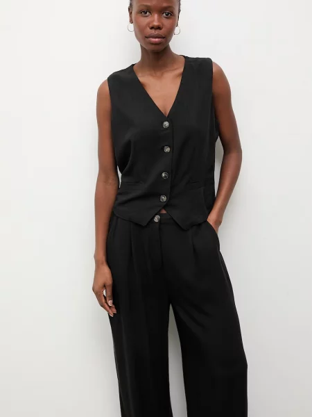 Answear.LAB komplet z domieszką lnu czarny