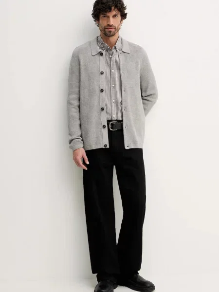 Сорочка Barbour Longfield regular комір button-down сірий