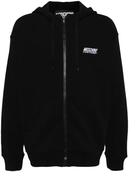 Hanorac cu glugă Moschino cu broderie negru