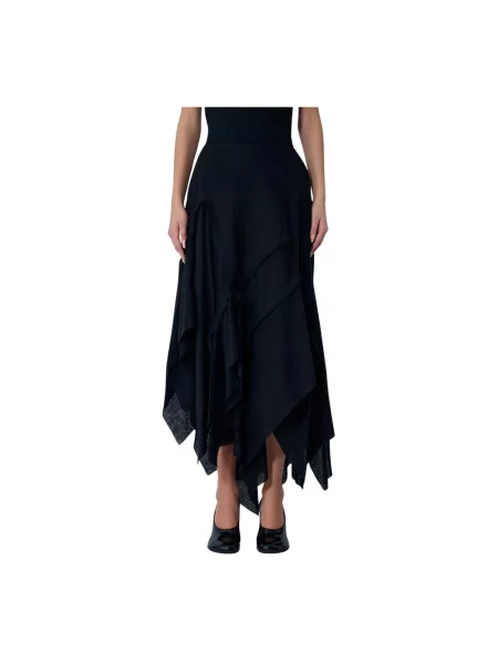Spódnica midi Yohji Yamamoto wełniana czarna