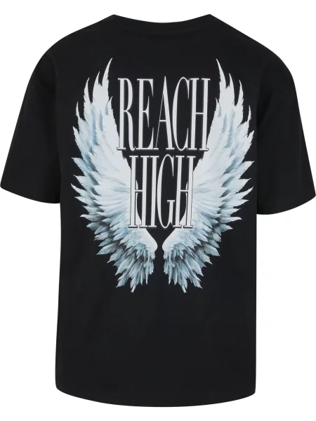 Mister Tee Tricou Reach High albastru deschis / negru alb