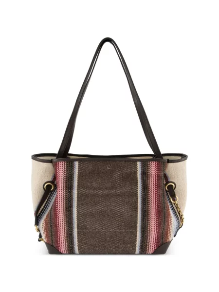 Geantă shopper Chloé cu broderie cu dungi