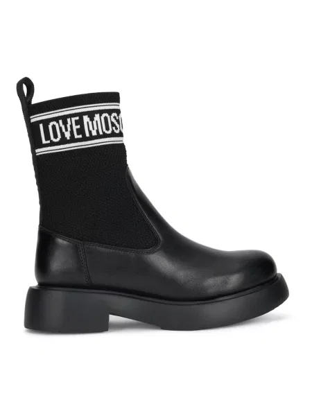 Botki Love Moschino skórzane czarne