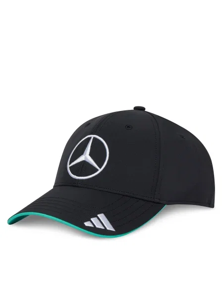 Шапка с козирка adidas x Mercedes с апликация черно