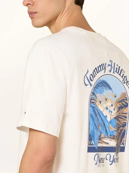 Tommy Hilfiger Koszulka Mężczyźni biały jednolity XL beżowa