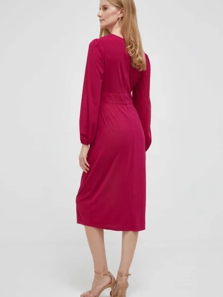 Платье миди Lauren Ralph Lauren розовое