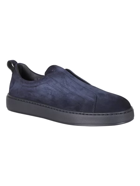 Sneakersy Santoni skórzane niebieskie