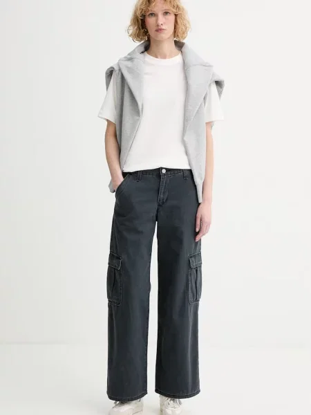 Levi's nohavice dámske SUPERLOW LOOSE CARGO ND čierna