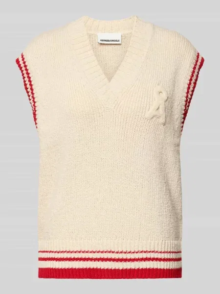 Bezrękawnik o kroju loose fit z Mieszanka bawełny Model ICONIC A COLLEGE' Armedangels biała