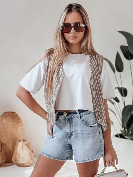 Spodenki jeansowe z paskiem HELLO JEAN Dstreet niebieskie