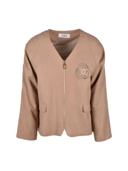 Sweter Adish wełniany brązowy