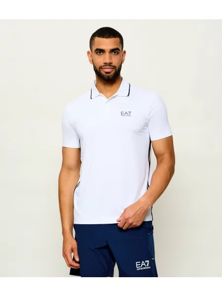 Tricou polo Ea7 alb
