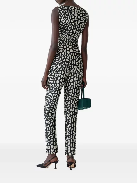 Pantaloni Carolina Herrera cu imagine cu model leopard negru