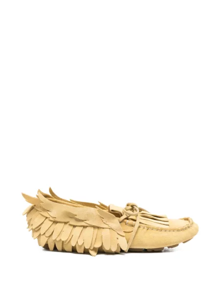 Pantofi loafer Alberta Ferretti cu franjuri galben