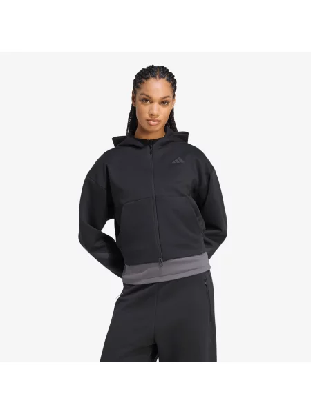 Decupat hanorac cu fermoar Adidas Performance negru