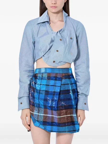 Decupat cămașă Vivienne Westwood asimetrică albastru