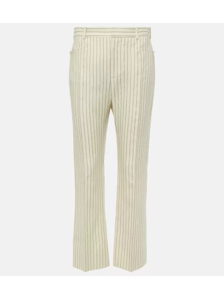 Pantaloni Tom Ford de lână cu dungi alb