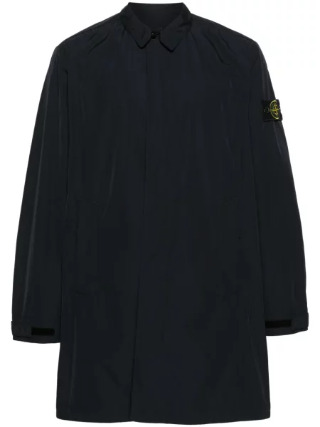 Jednořadý kabát Stone Island s kamínky modrý