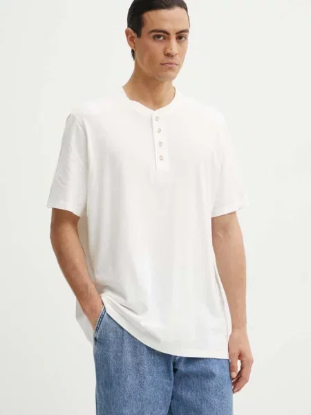 Тениска с яка Levi's сиво с десен бежово