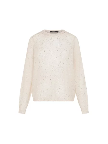 Sweter Seventy z cekinami beżowy