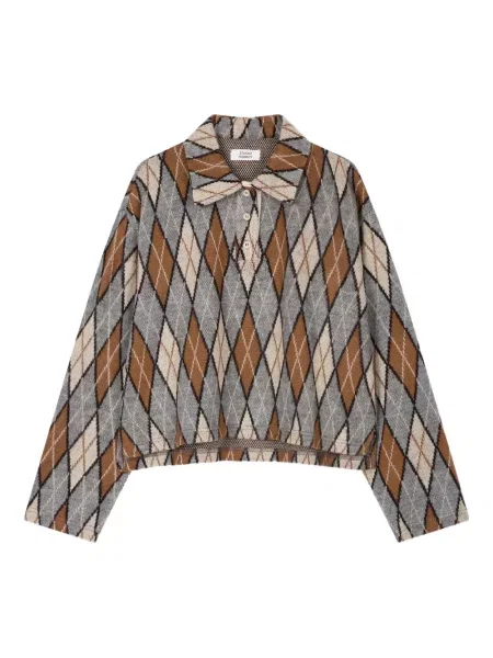 Polo Studio Tomboy z wzorem argyle szare