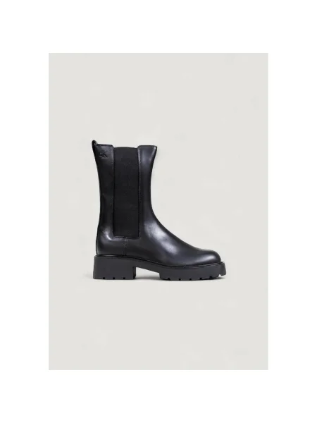Calvin Klein Členková obuv s elastickým prvkom Chunky High Chelsea čierna