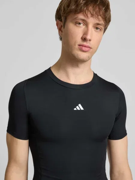 Adidas Performance t-shirt treningowy Techfit gładki czarny