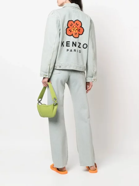 Geacă de blugi Kenzo cu model floral cu imagine albastru