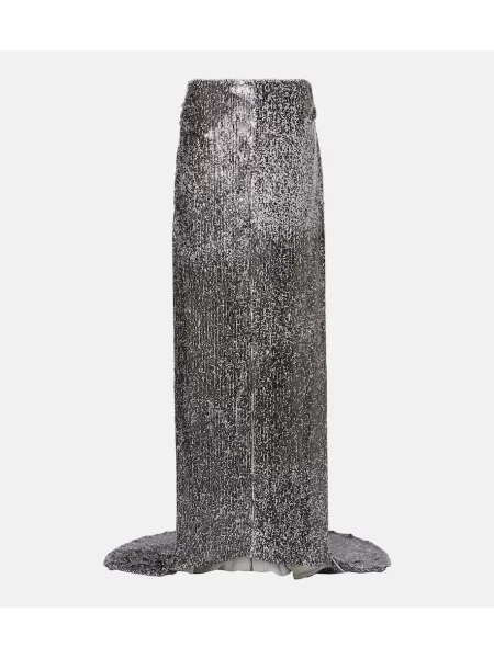 Fusta maxi Dries Van Noten argintiu