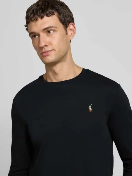 Bluzka z długim rękawem Polo Ralph Lauren z długim rękawem czarna