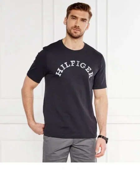 Tommy Hilfiger Póló HILFIGER ARCHED TEE kék