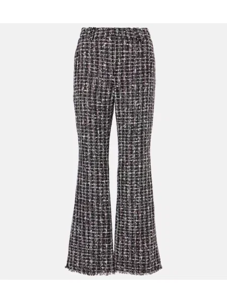 Pantaloni Balmain cu talie înaltă din tweed negru