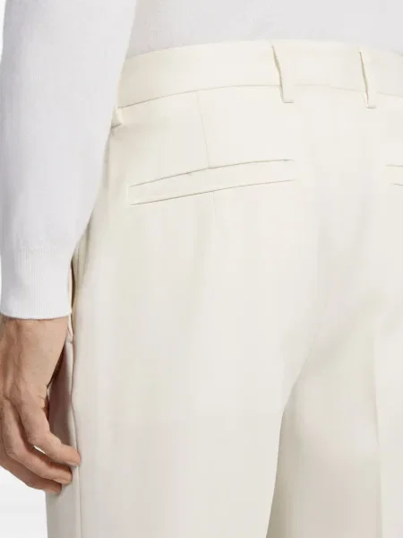 Pantaloni Zegna plisate alb