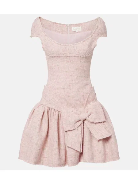 Rochie Shushu/tong cu funde din tweed roz