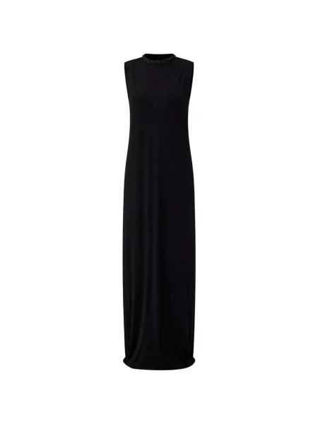 Rochie maxi Elisabetta Franchi fără mâneci de costum negru