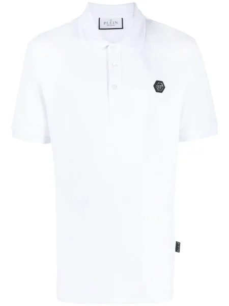 Tricou polo Philipp Plein cu imagine alb