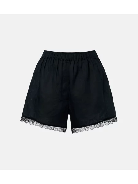 Pantaloni scurți Ganni de in negru
