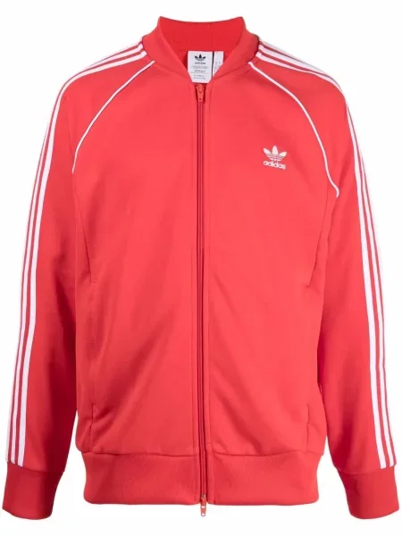 Geacă Adidas cu broderie alergare roșu