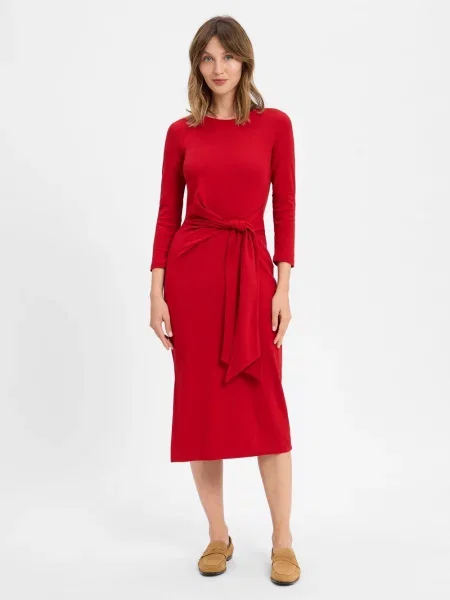 Lauren Ralph Lauren sukienka midi dopasowana czerwony