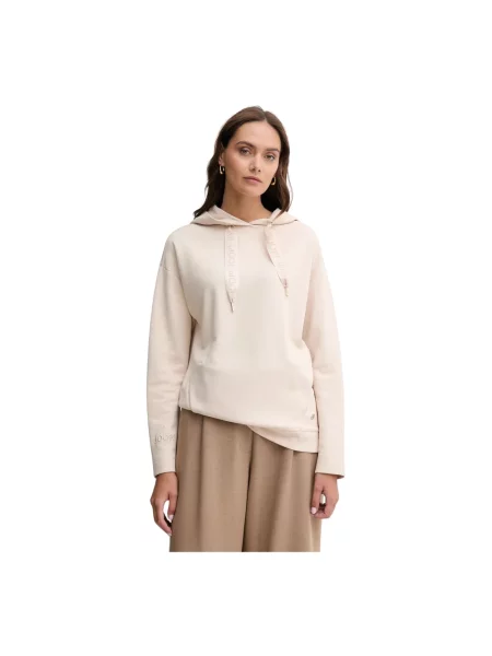 Joop! bluza z kapturem gładka beżowy