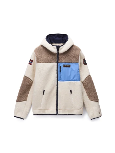 NAPAPIJRI Jopa iz flisa Yupik mornarska / svetlo modra / svetlo rjava / naravno bela