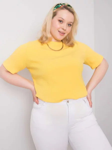 Bluză Fashionhunters cu dungi galben