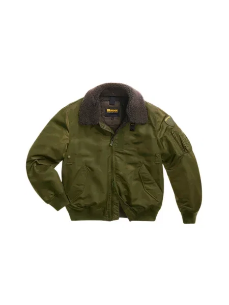 Lniany kurtka bomber Blauer zielony