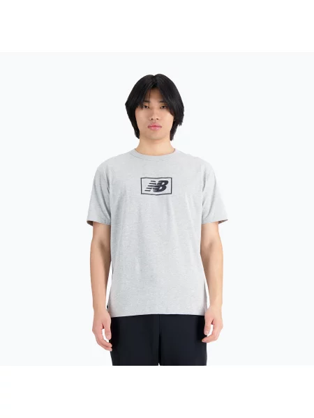 Мъжка тениска New Balance Essentials Logo athletic grey сиво