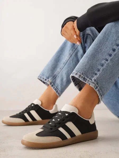Sneakers Jereria cu bej negri