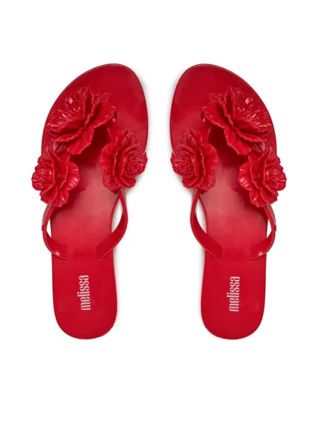 Melissa japonki MELISSA HARMONIC SPRINGTIME AD na płaskim czerwony