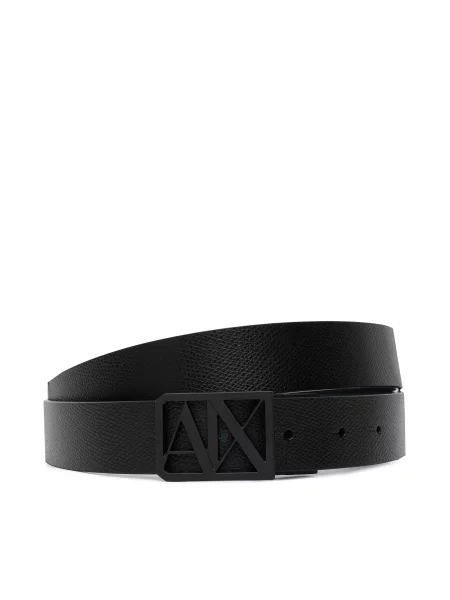 Armani Exchange pas usnjen črna