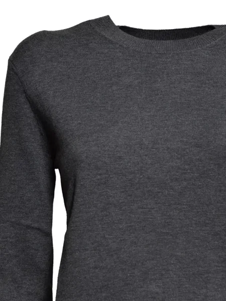Lung pulover Weekend Max Mara cu decolteu rotund gri