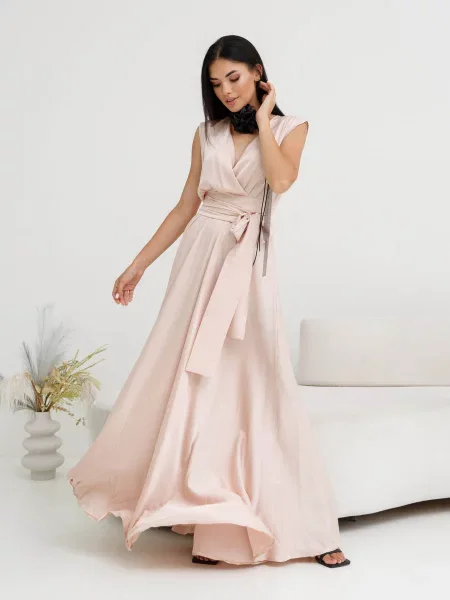 Макси платье Jadone Fashion бежевое