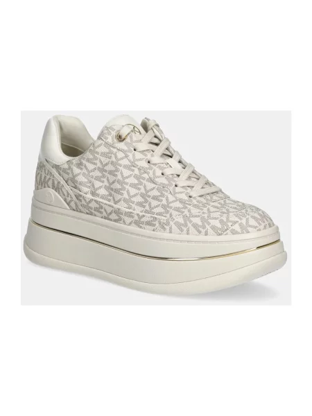 Sneakersy Michael Kors na platformie skórzane beżowe